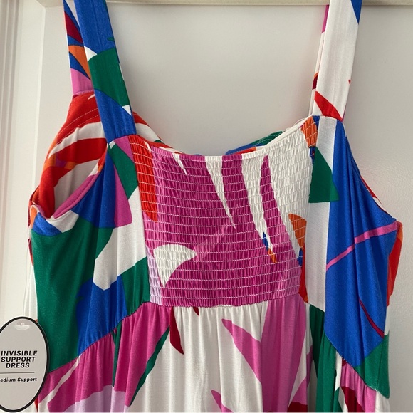 Soma Multicolored Palm Print Maxi Sundress w/Built-in Bra Size - Medium - Picture 8 of 12